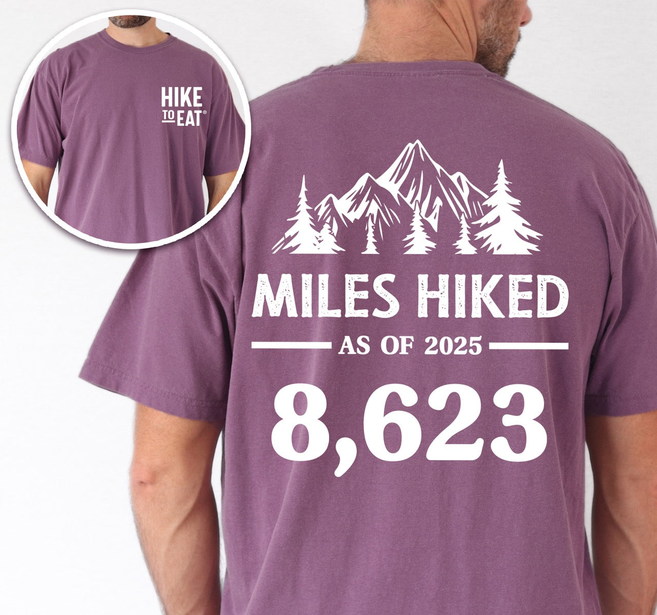 Miles Hiked Custom Tracker T-Shirt - Personalized Hiking Milestone Tee |Vintage Tee