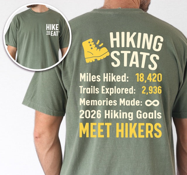 2026 Hiking Stats Custom T-Shirt - Personalized Achievement Tracker Tee