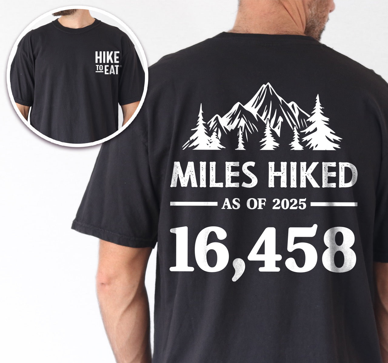Miles Hiked Custom Tracker T-Shirt - Personalized Hiking Milestone Tee |Vintage Tee