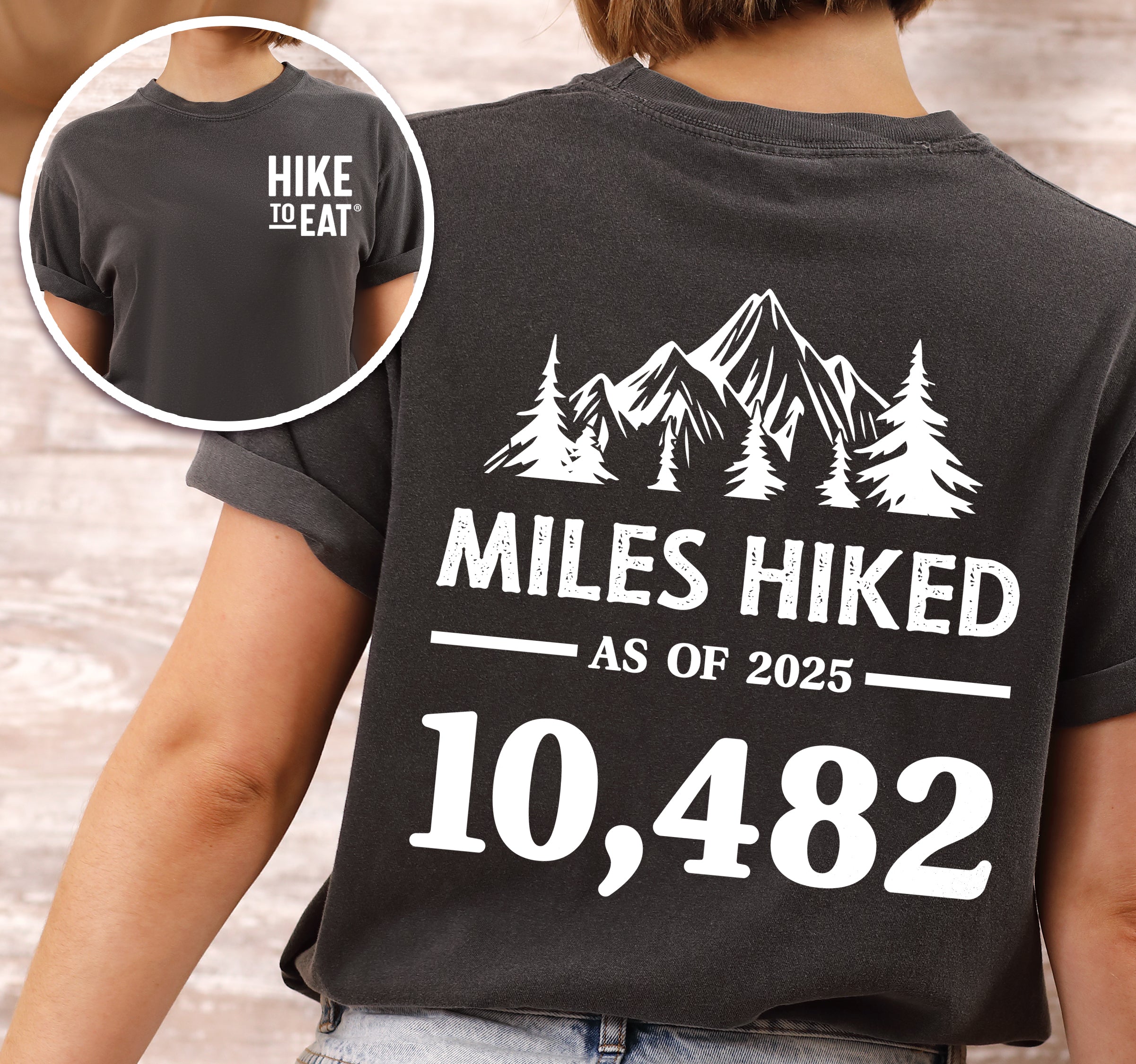 Miles Hiked Custom Tracker T-Shirt - Personalized Hiking Milestone Tee |Vintage Tee