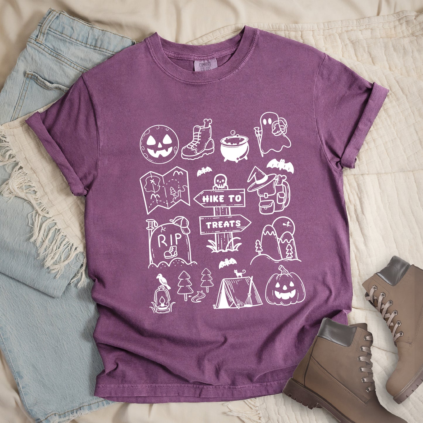 Berry Shirt with Halloween Doodles